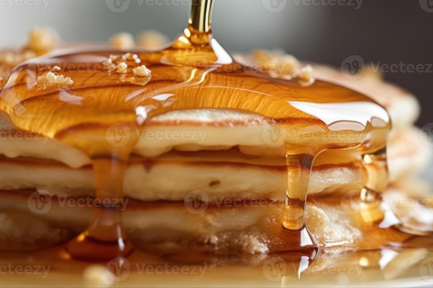 stock photo of pancake with honey glaze food photography