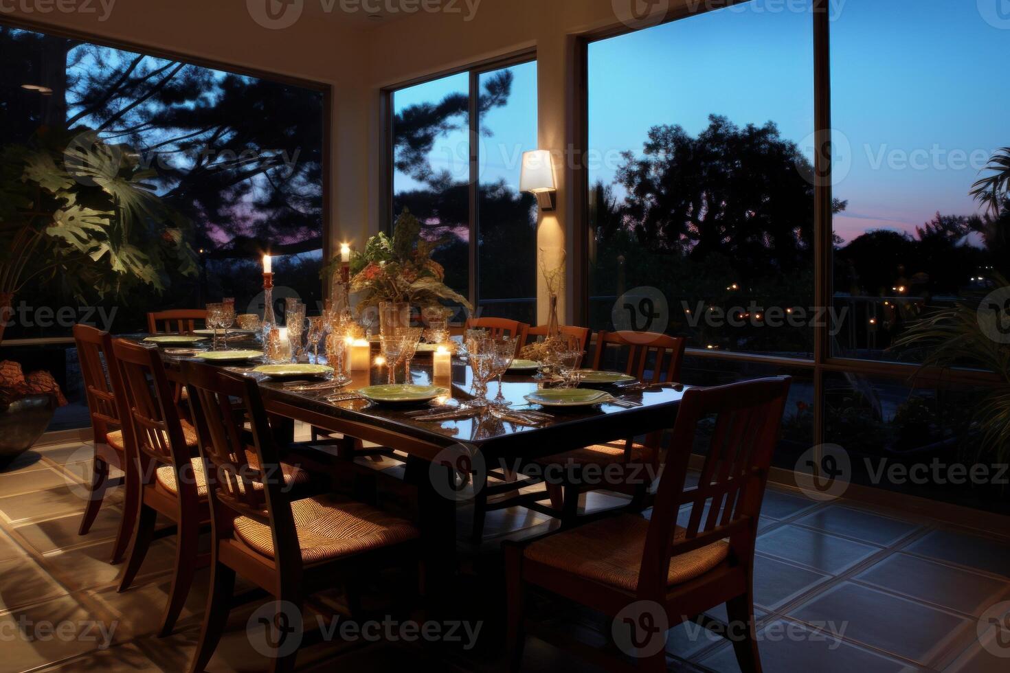 stock photo of professional catalog image with full dining room table photography