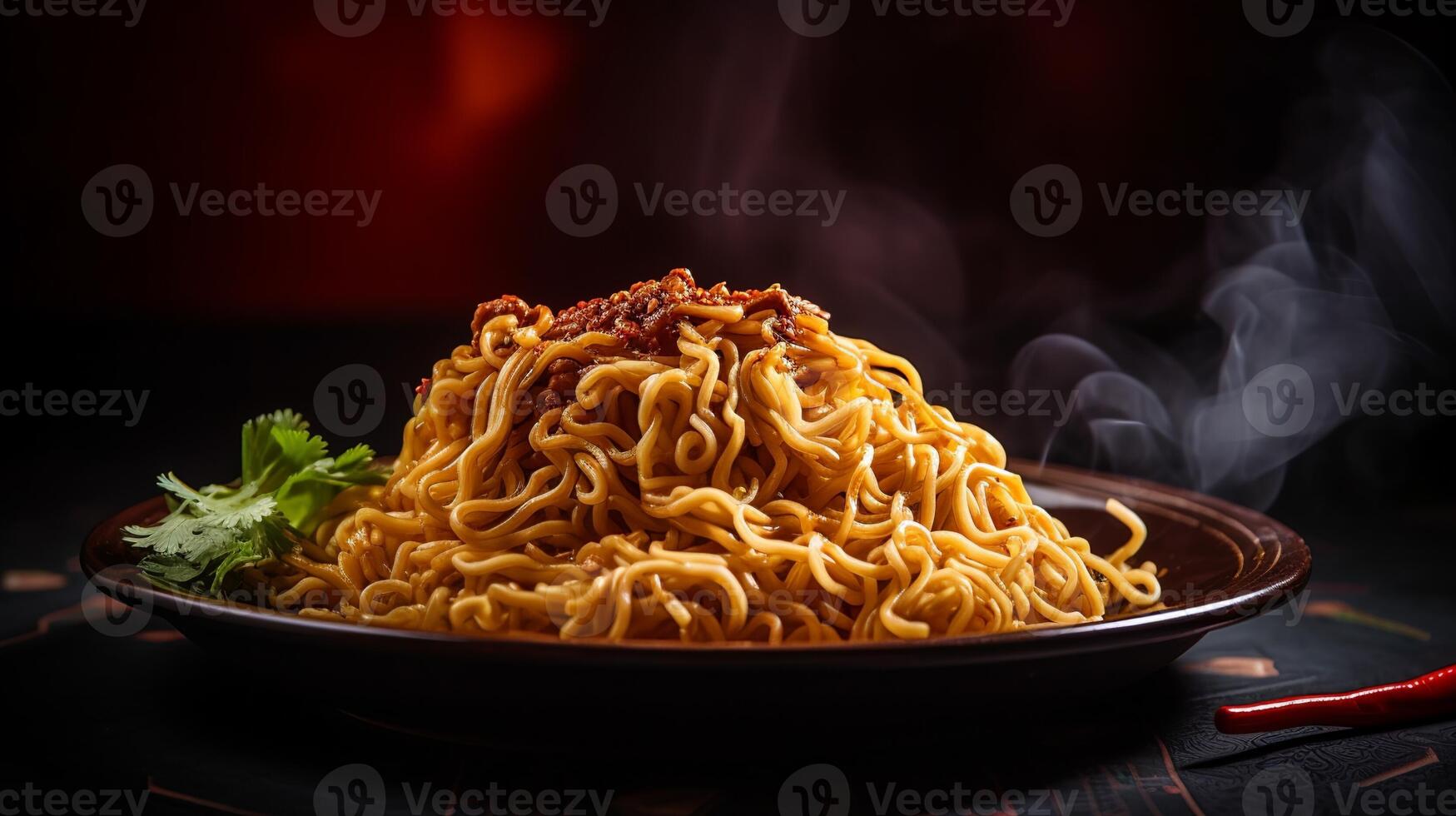 valores foto de frito fideos comida fotografía generativo ai