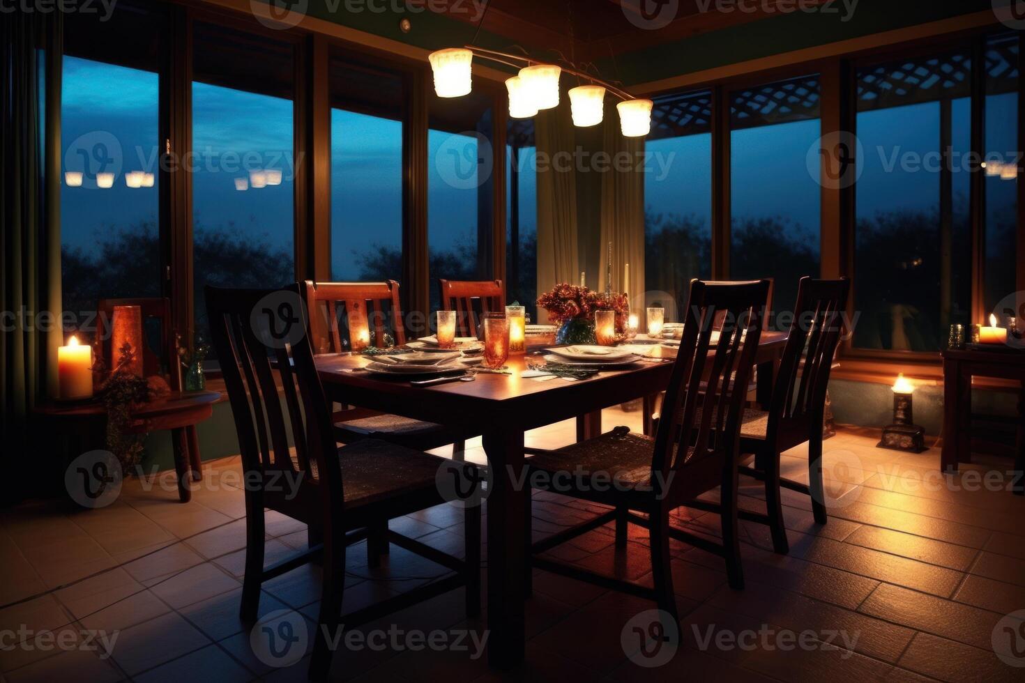 stock photo of professional catalog image with full dining room table photography