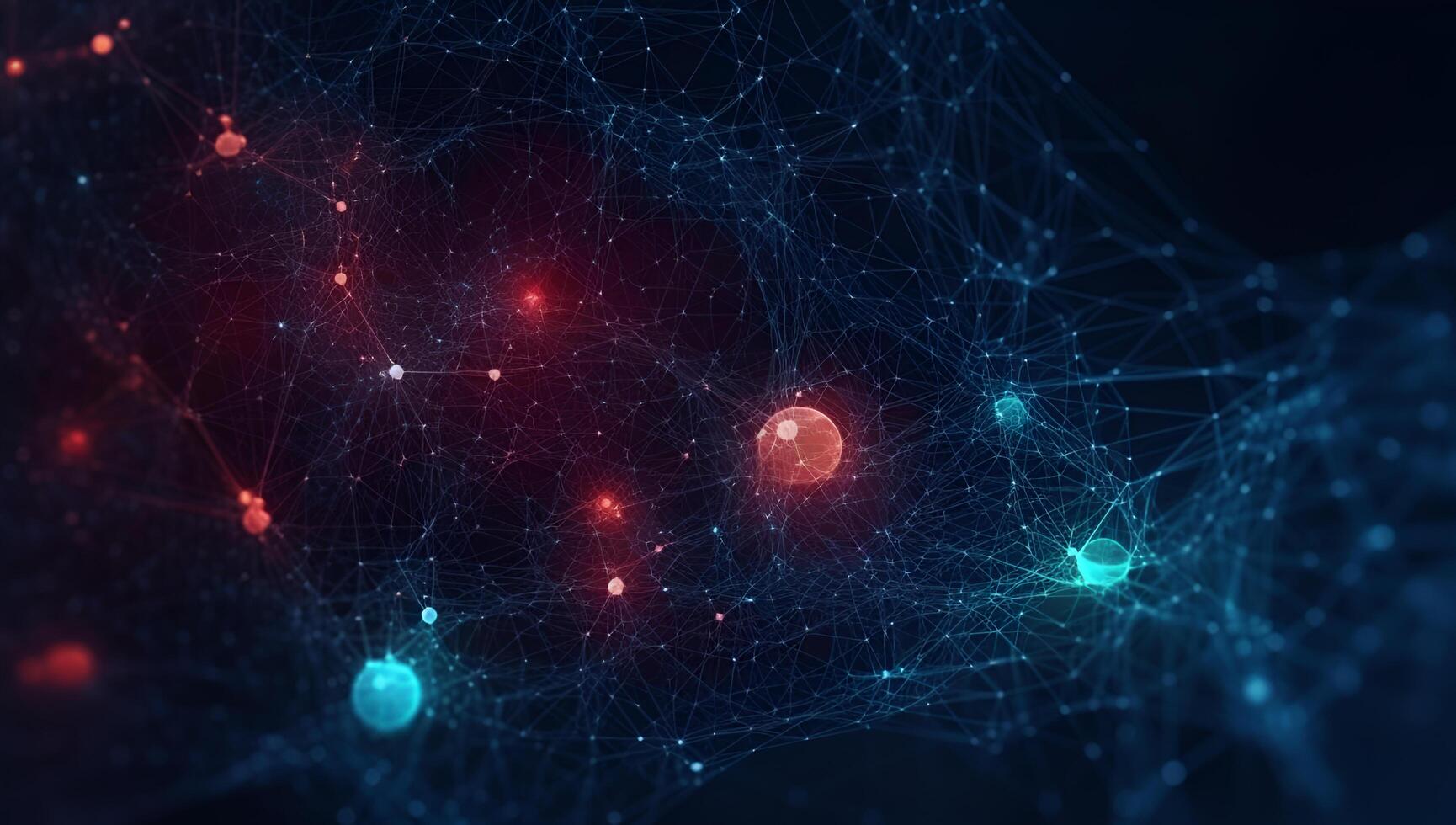 Abstract blue digital data background. Network connection structure. Structural connection of information. Data transfer in network connection. Data technology. 3D rendering. photo