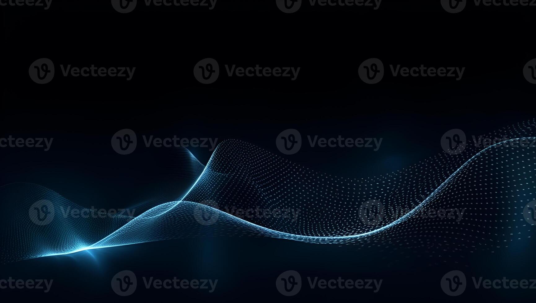 Abstract blue particle background. Flow wave with dot landscape. Digital data structure. Future mesh or sound grid. photo