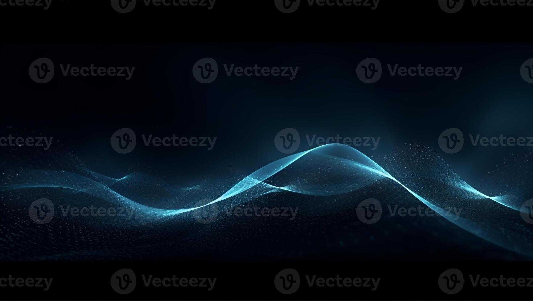 Abstract blue particle background. Flow wave with dot landscape. Digital data structure. Future mesh or sound grid. photo