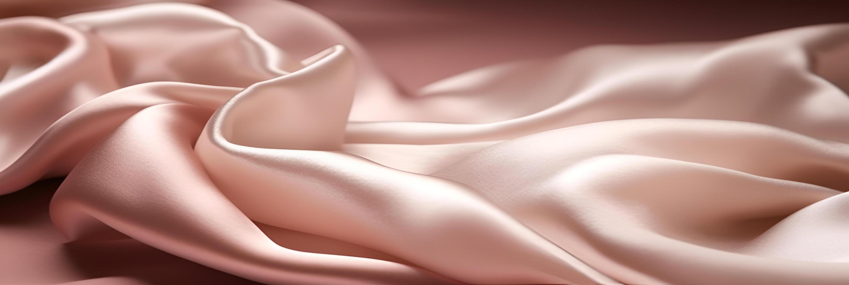 Fabric satin silk drapery. Texture of delicate pink silk as background. photo