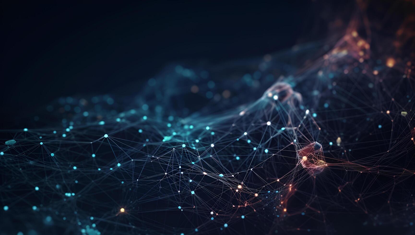 Abstract blue digital data background. Network connection structure. Structural connection of information. Data transfer in network connection. Data technology. 3D rendering. photo