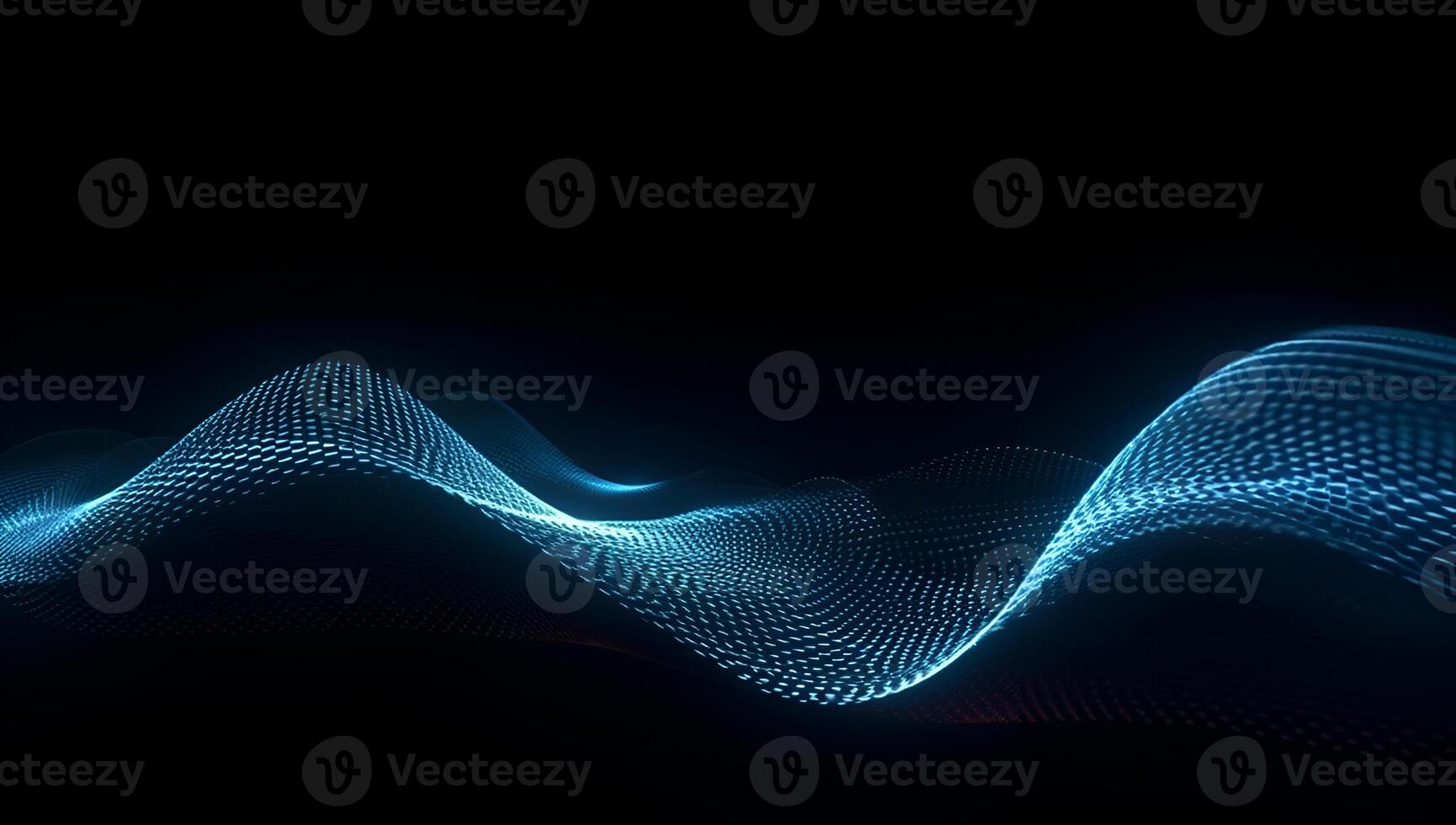 Abstract blue particle background. Flow wave with dot landscape. Digital data structure. Future mesh or sound grid. photo