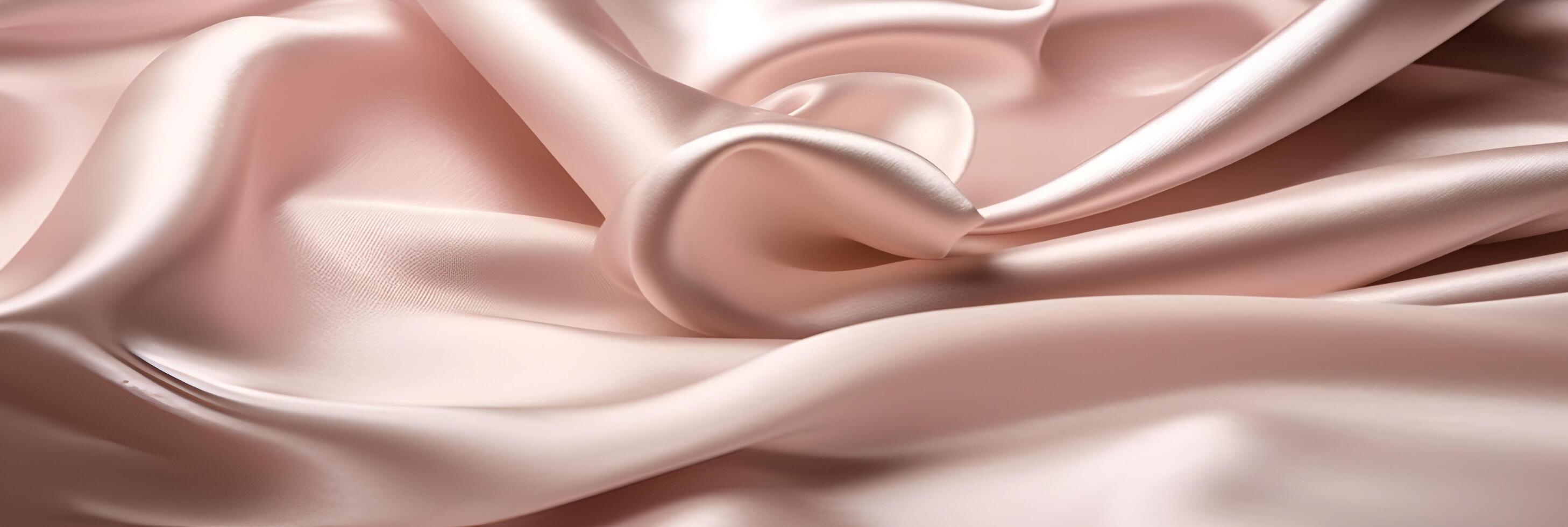 Fabric satin silk drapery. Texture of delicate pink silk as background. photo