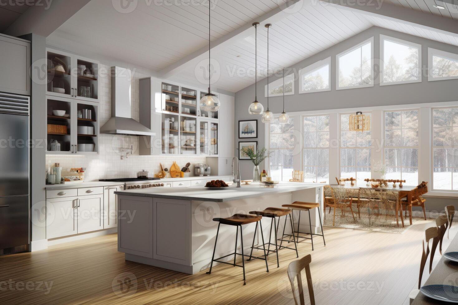 stock photo of professional catalog image with full kitchen view photography