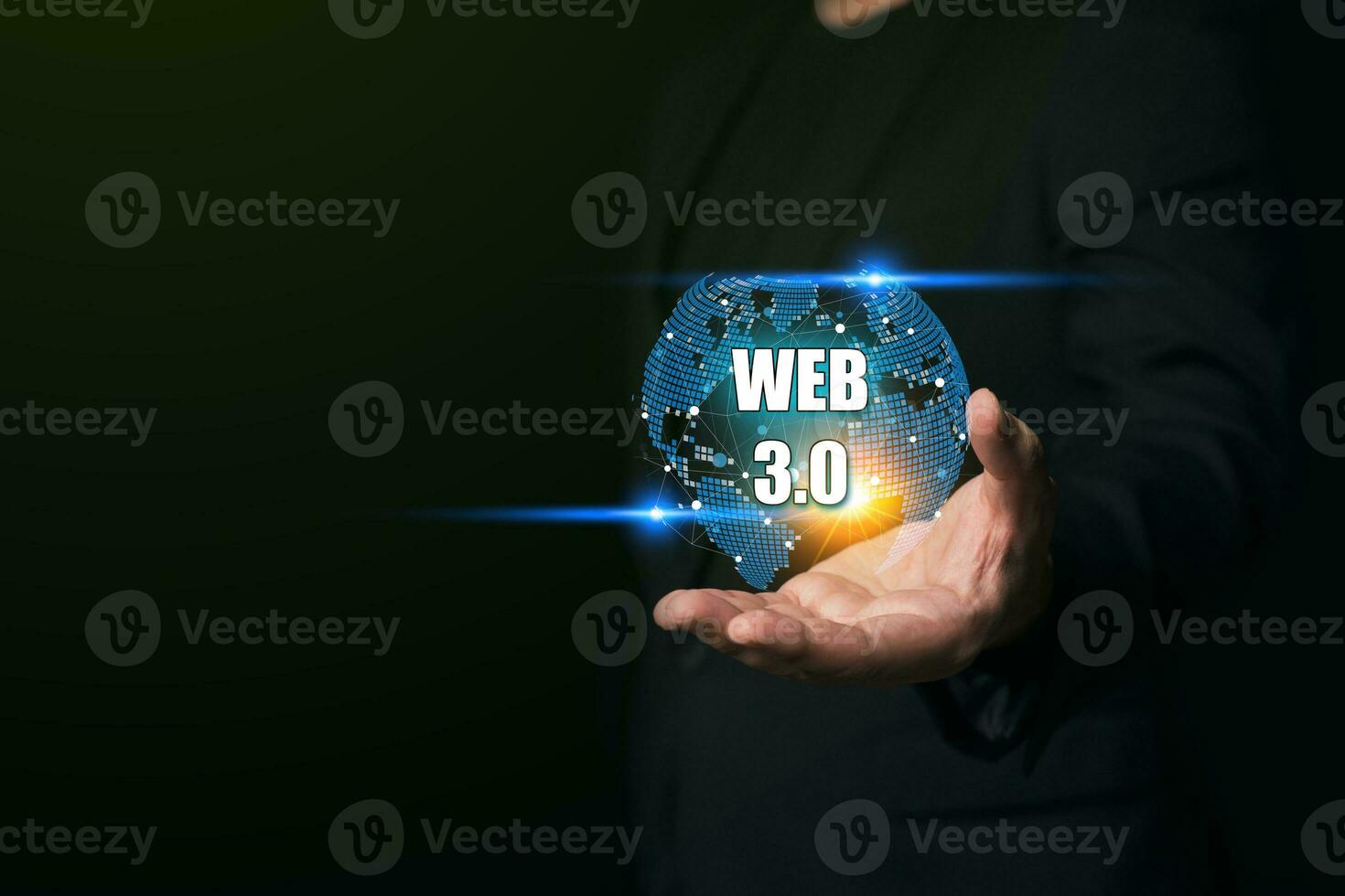 WEB3 next generation world wide web blockchain technology with decentralized information, distributed social network. photo