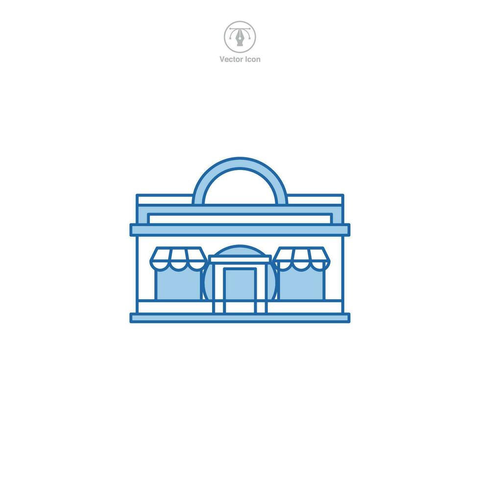 Restaurant icon vector displays a stylized dining establishment, symbolizing food, cuisine, hospitality, service, dining, and gastronomy