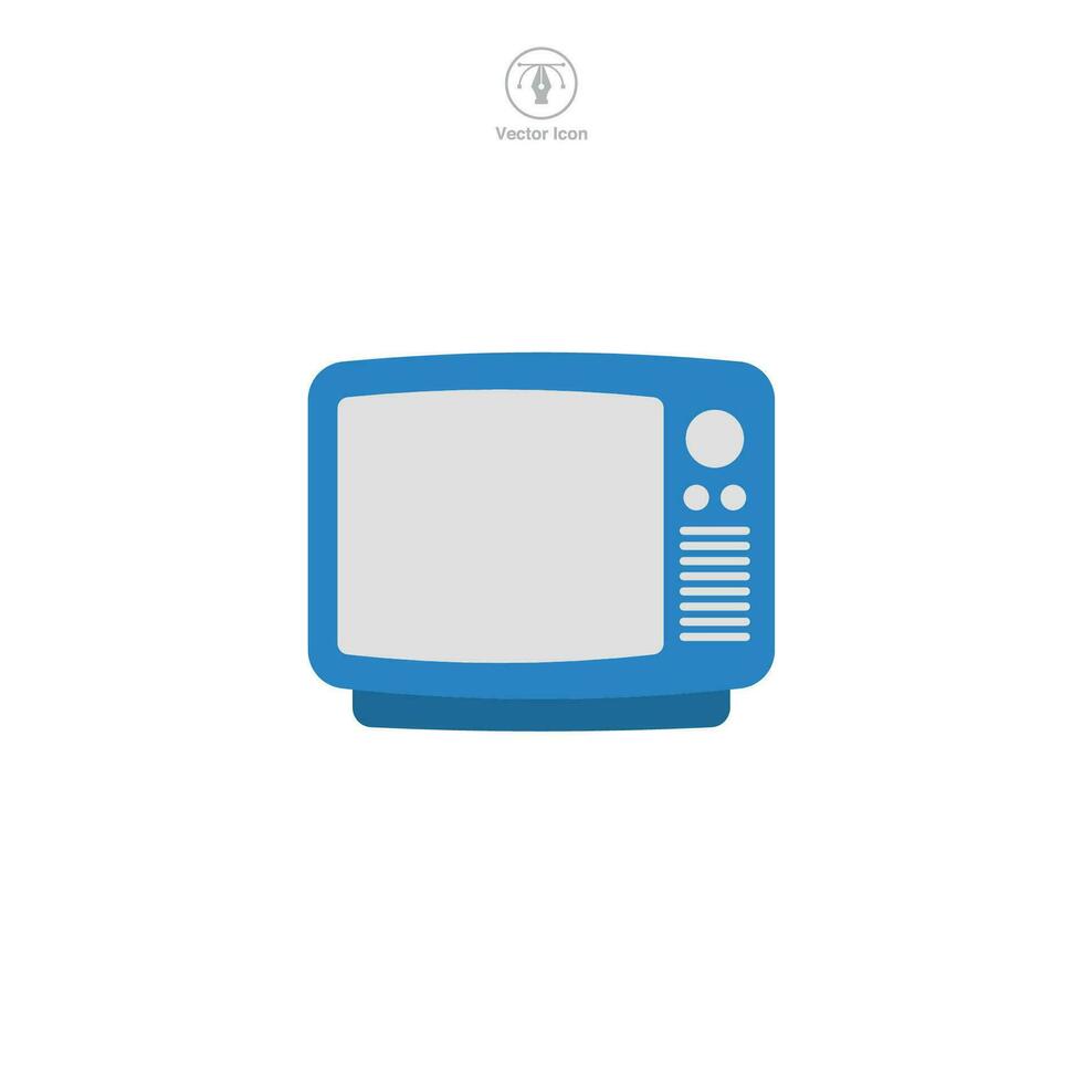 un vector ilustración de un televisión icono, significando entretenimiento, radiodifusión, o medios de comunicación. ideal para designando televisión programas, canales, o Noticias plataformas