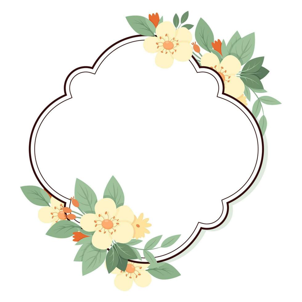 Vintage flowers and white label vector