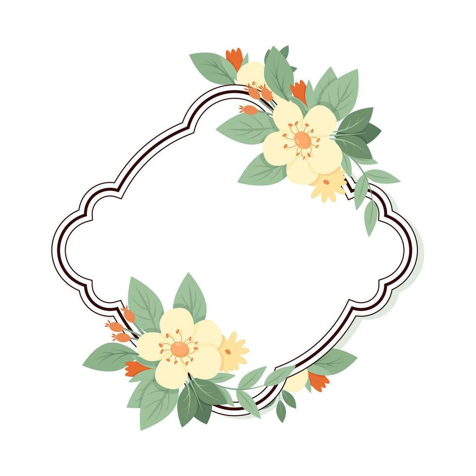 Vintage label with flowers on a transparent background vector