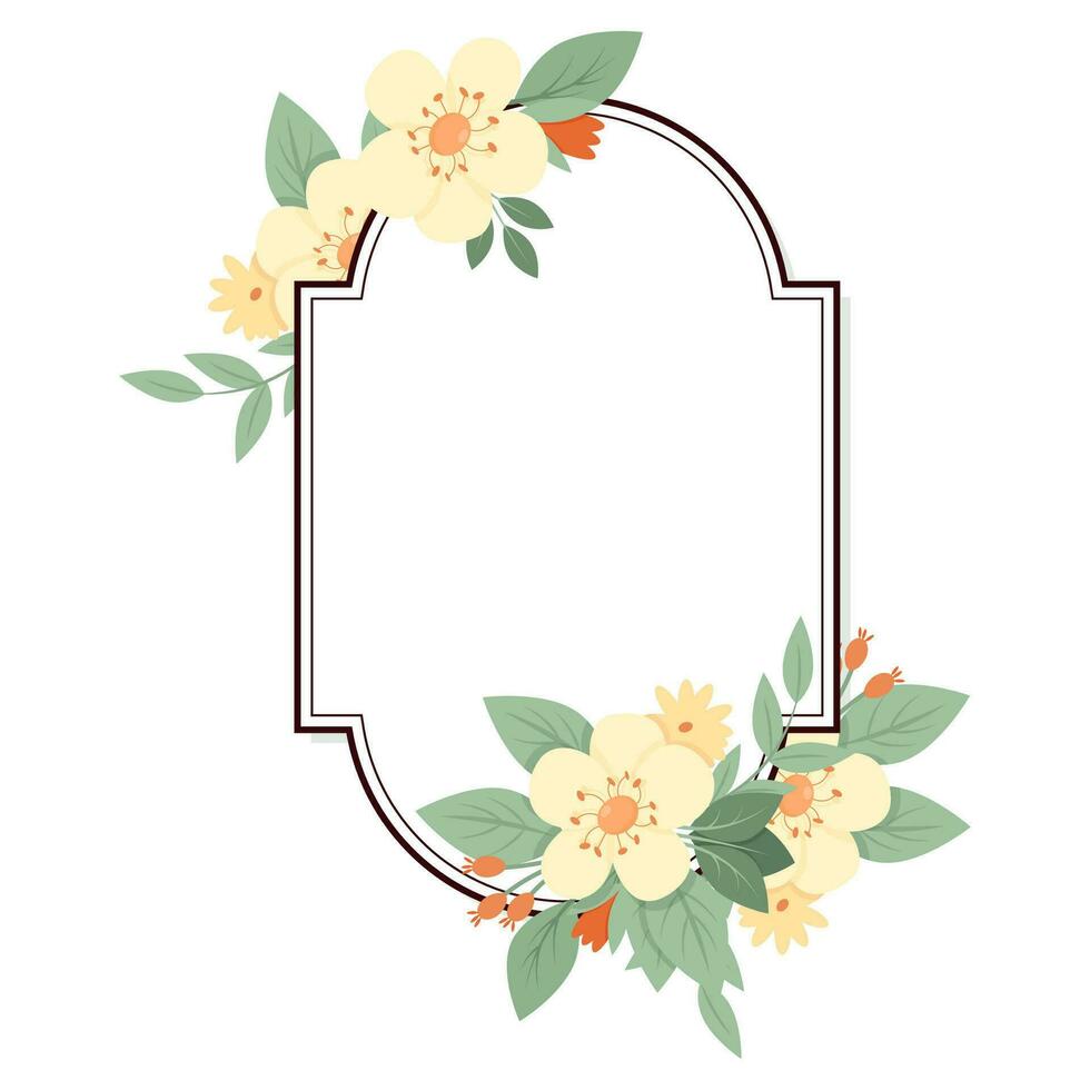 Vintage white blank label with floral decoration vector