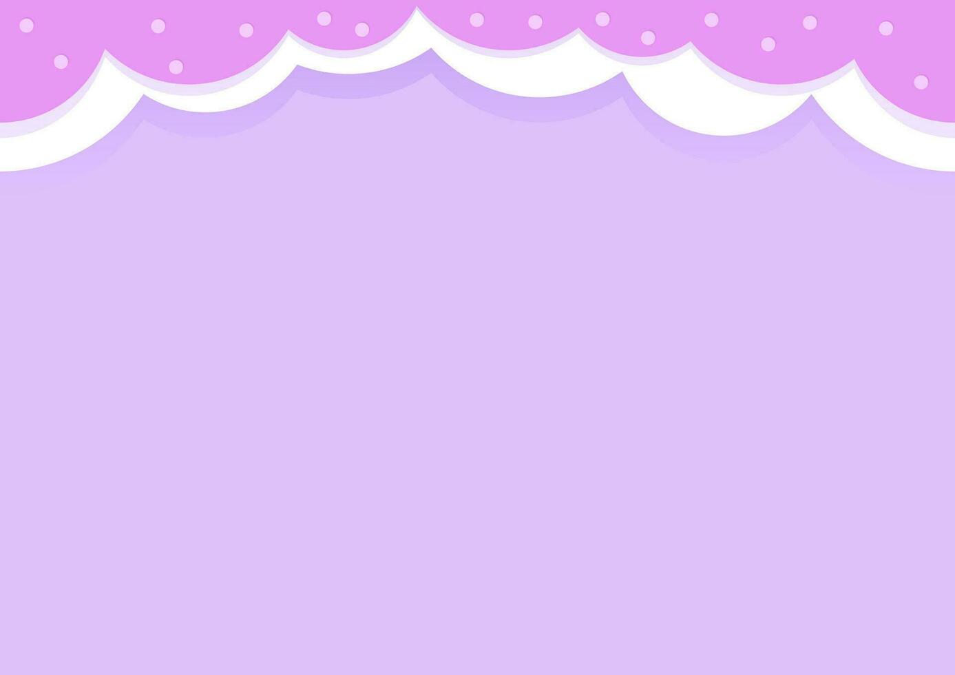 Purple background with pink seamless border on top and sweet beads vector