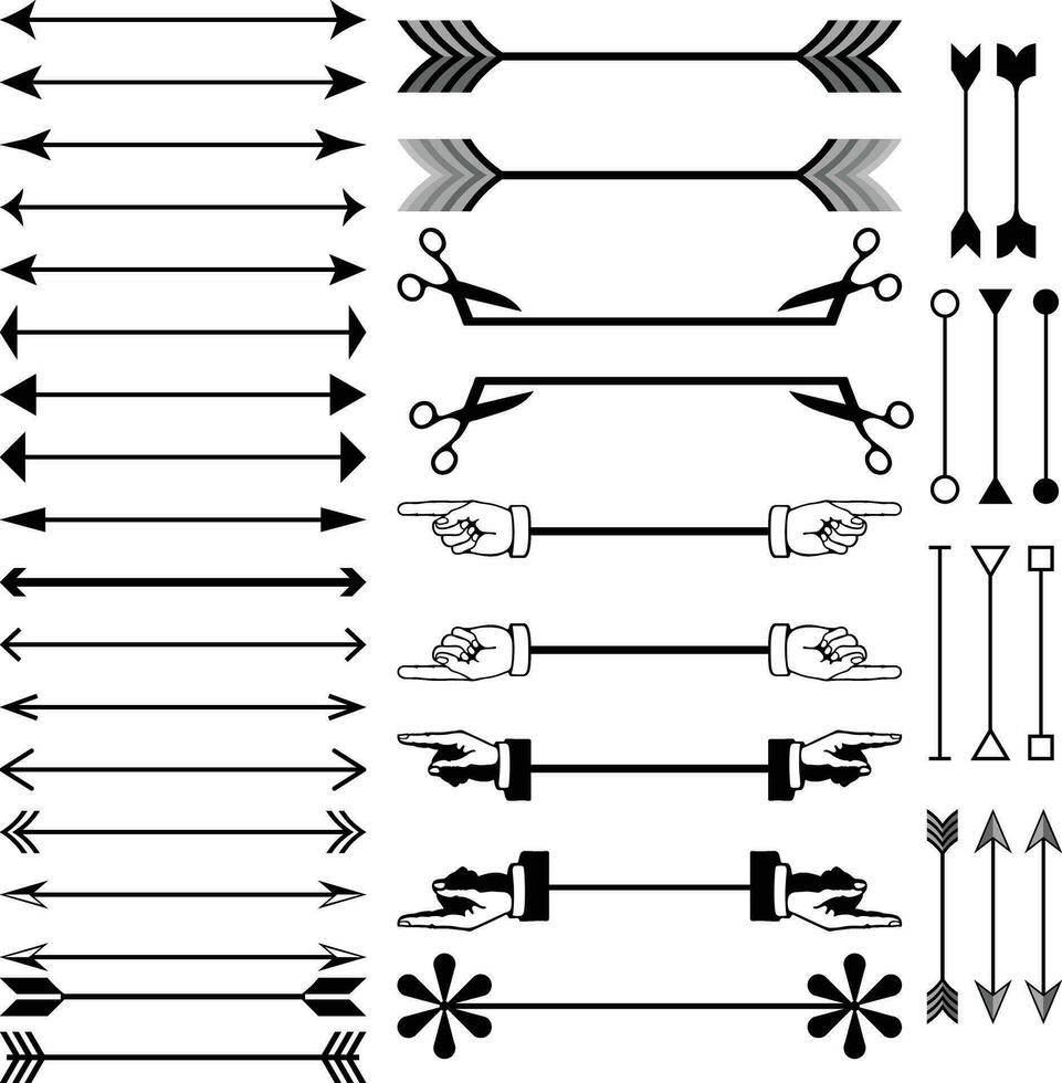 Arrow icon set. Vector illustration, flat design,directional arrow sign or icons set design