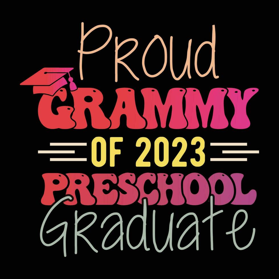 orgulloso Grammy de 2023 preescolar graduado vector