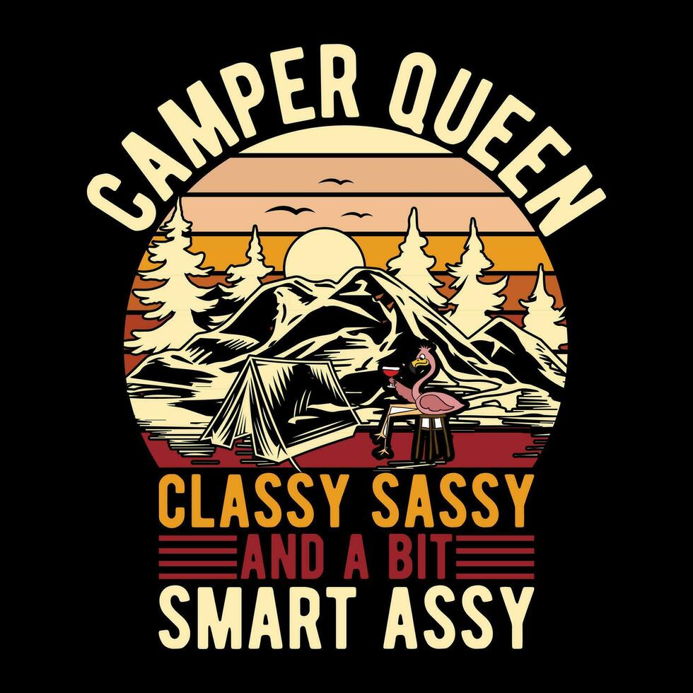 Camper Queen Classy Sassy And A Bit Smart Assy vector