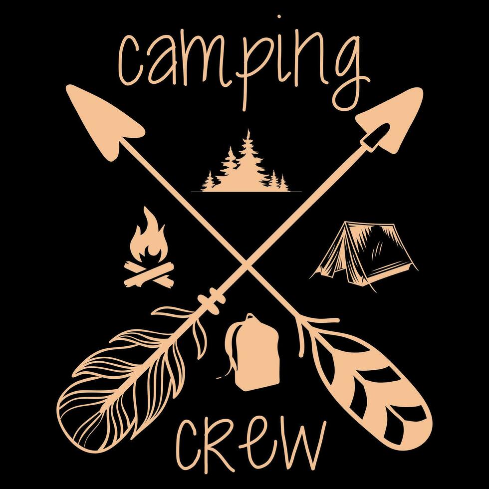 Camping Crew tshirt designs vector
