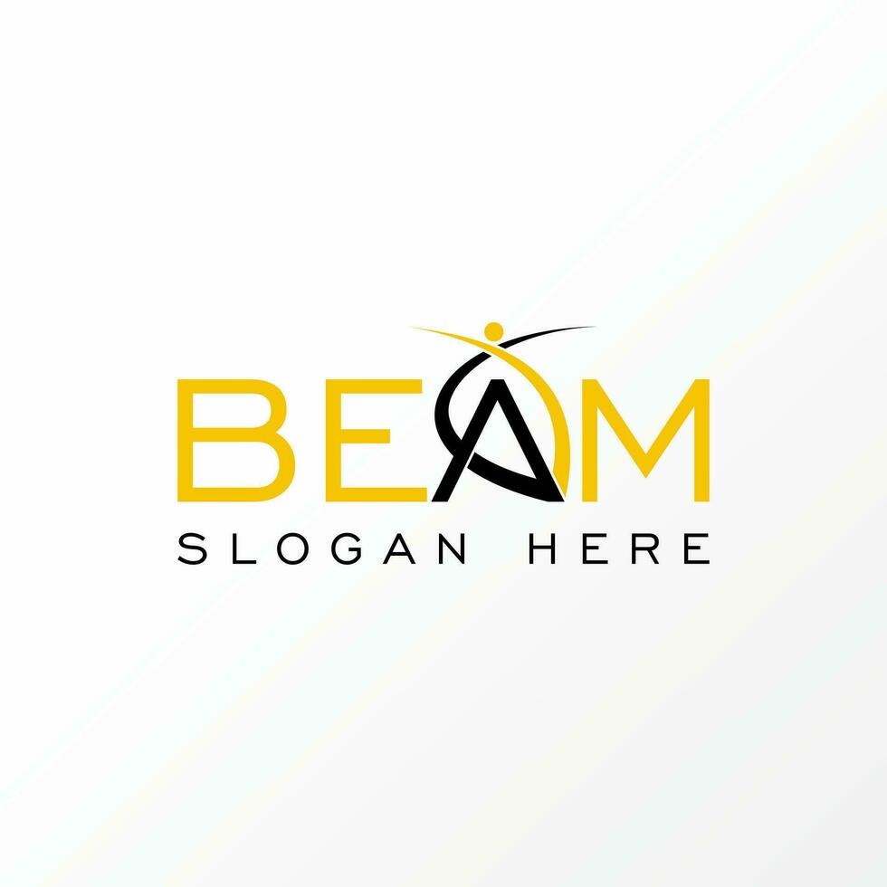 Logo design graphic concept creative abstract premium free vector stock letter BEAM font with active happy human. Related initial typography education