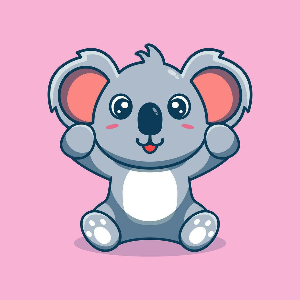 vector coala sentado linda creativo kawaii dibujos animados mascota logo