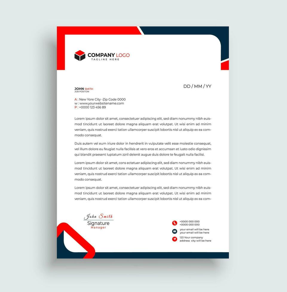 Free vector modern letterhead template design.