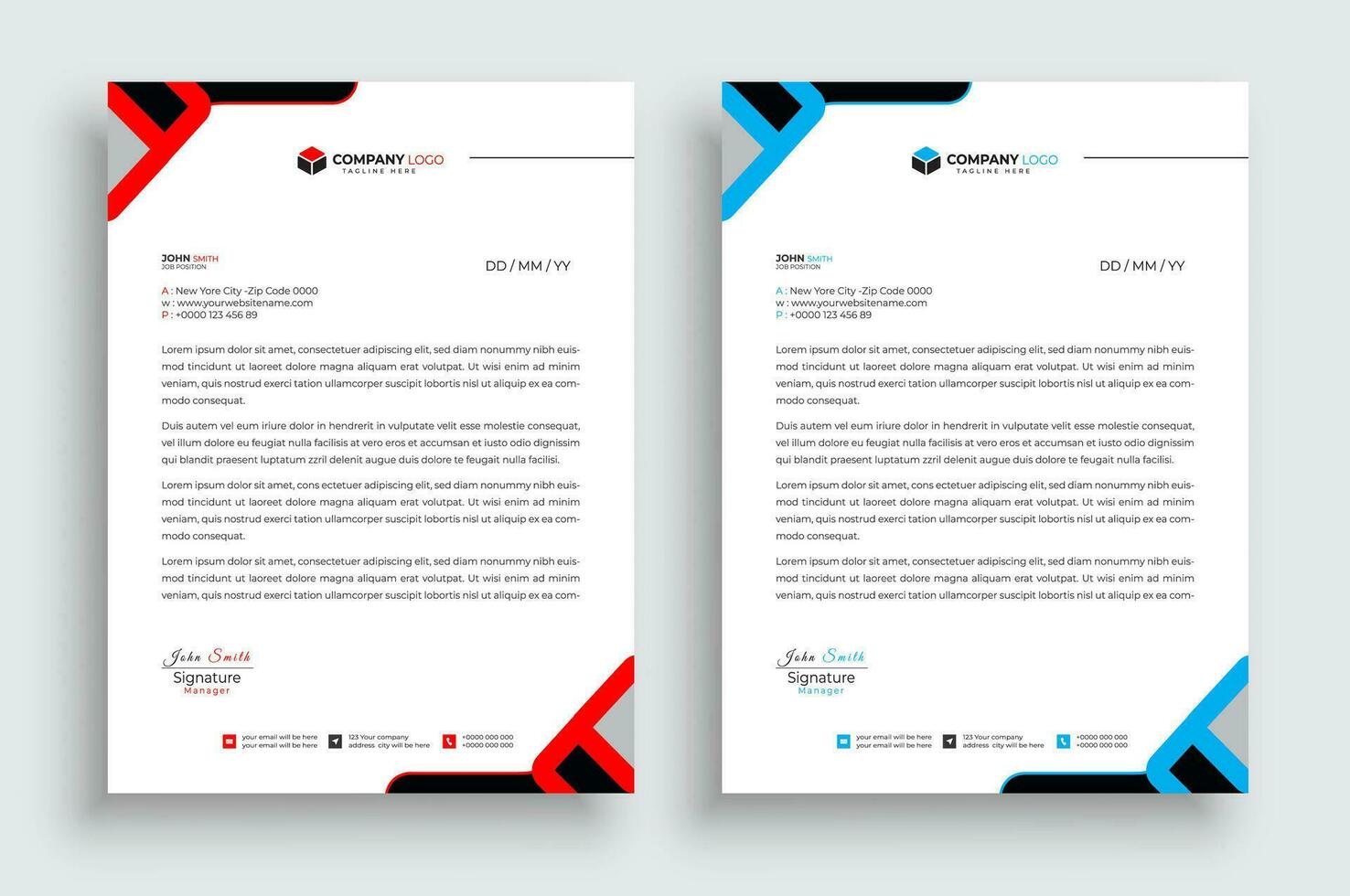 Free vector modern letterhead template design.