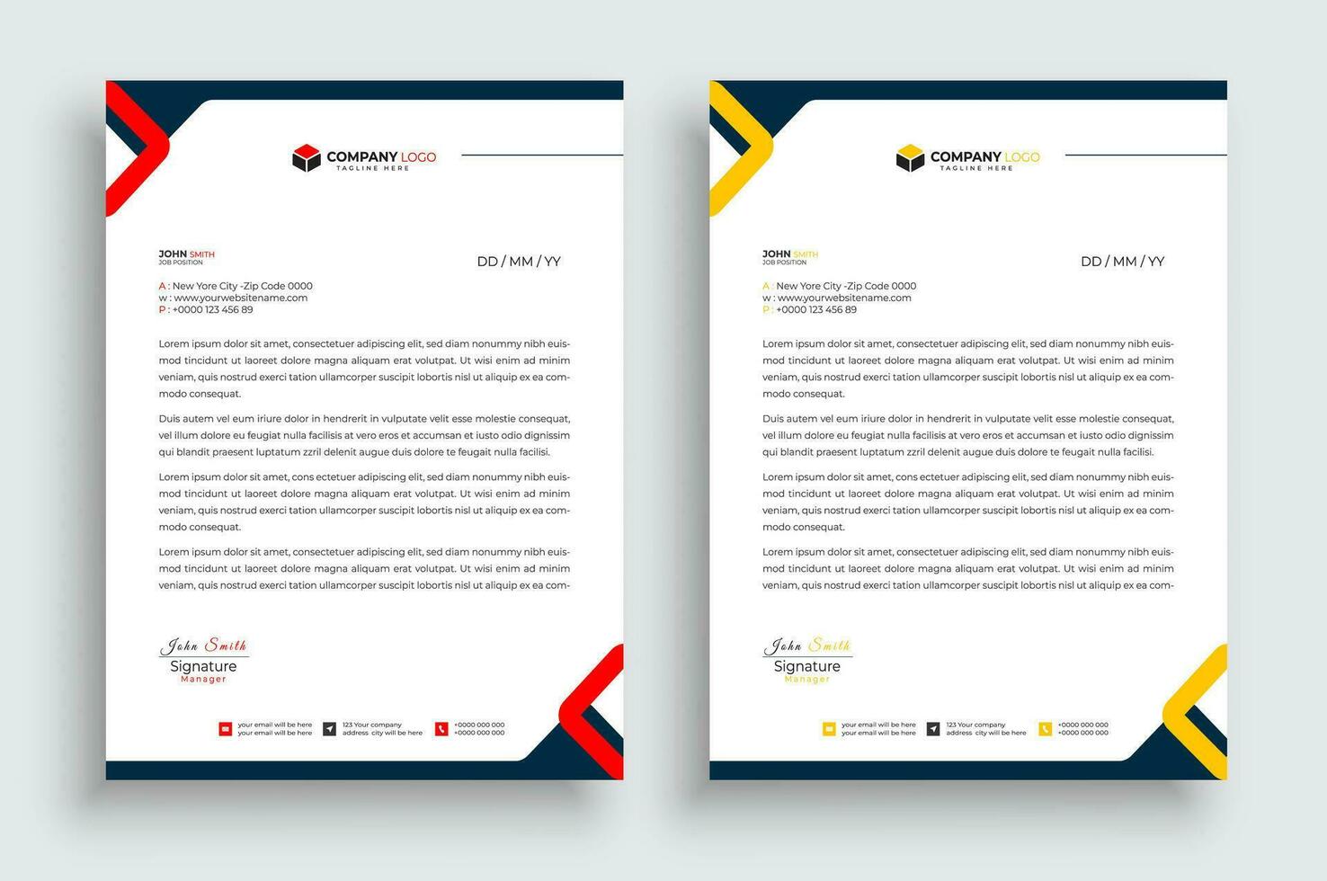 Free vector modern letterhead template design.