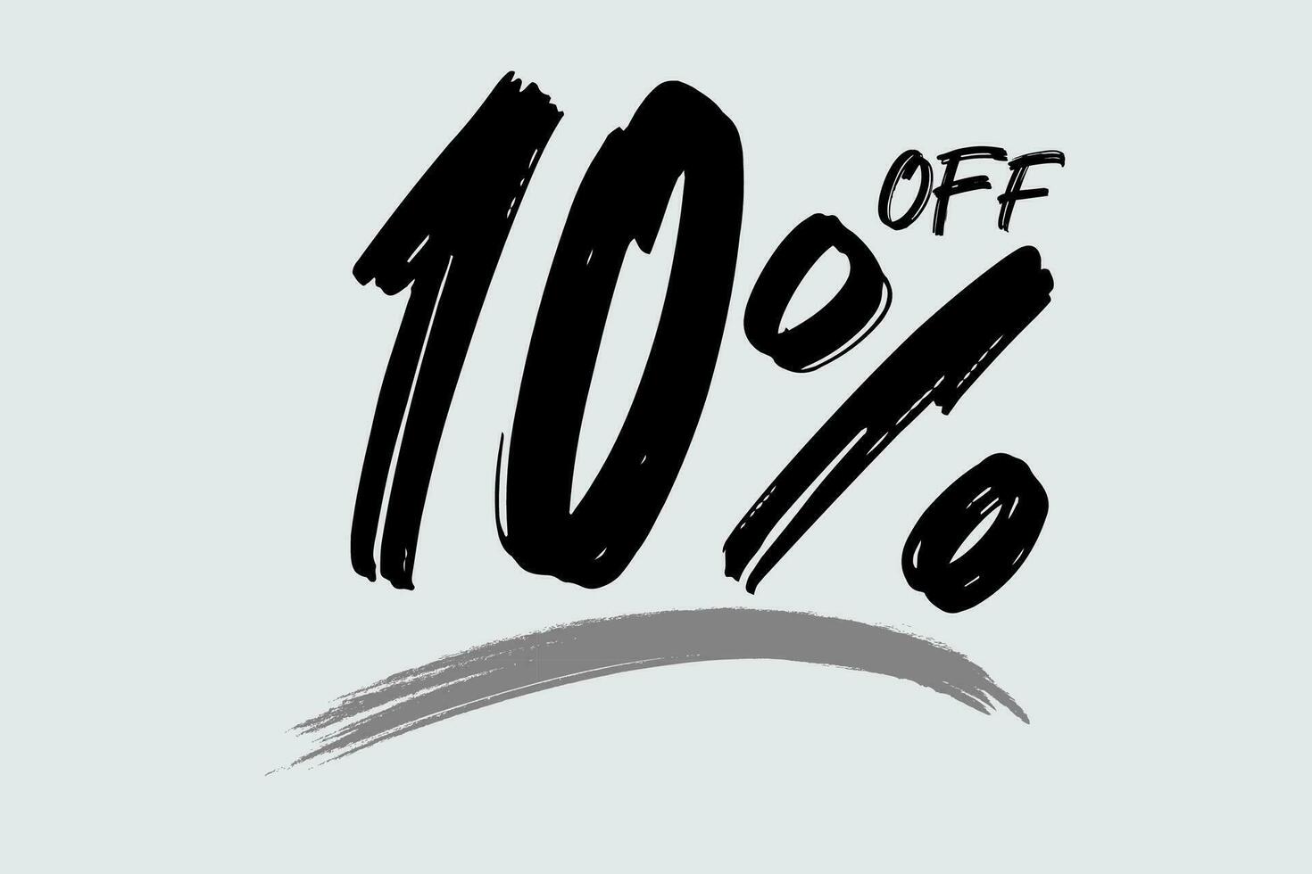 Special offer discount. Hand drawn numbers of 10 Percent OFF. Black Friday Sale. vector