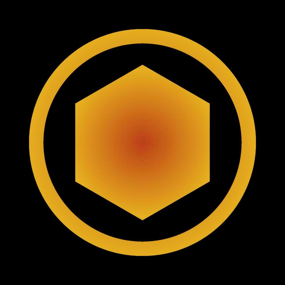 Hexagon icon vector illustration on isolated black background.