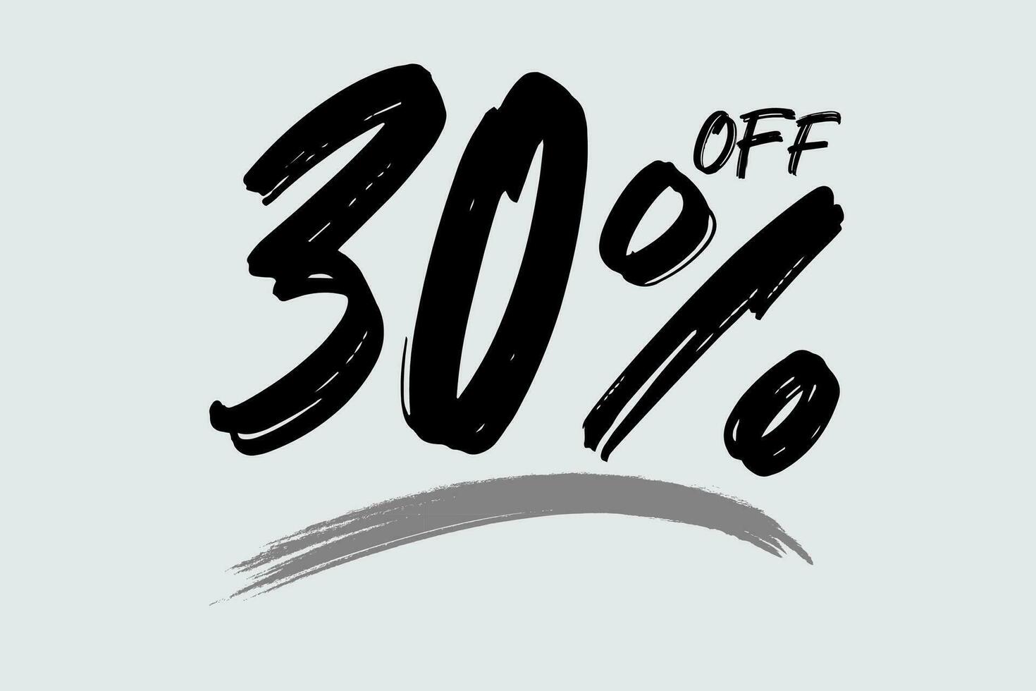 Special offer discount. Hand drawn numbers of 30 OFFERS. Black Friday Sale. vector