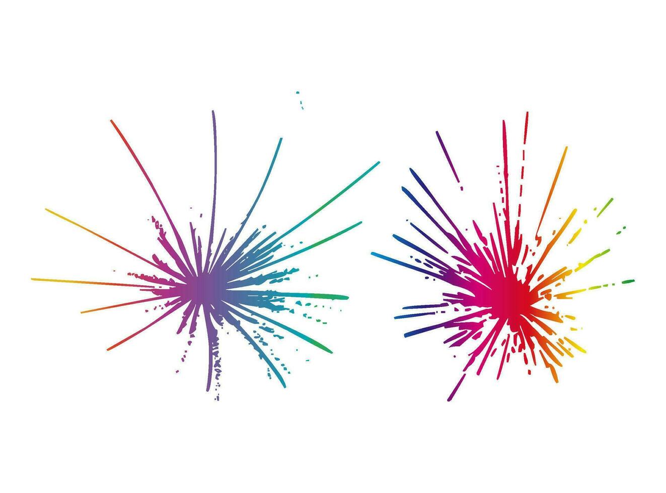 Fireworks black red gold colors vector illustration on white background.