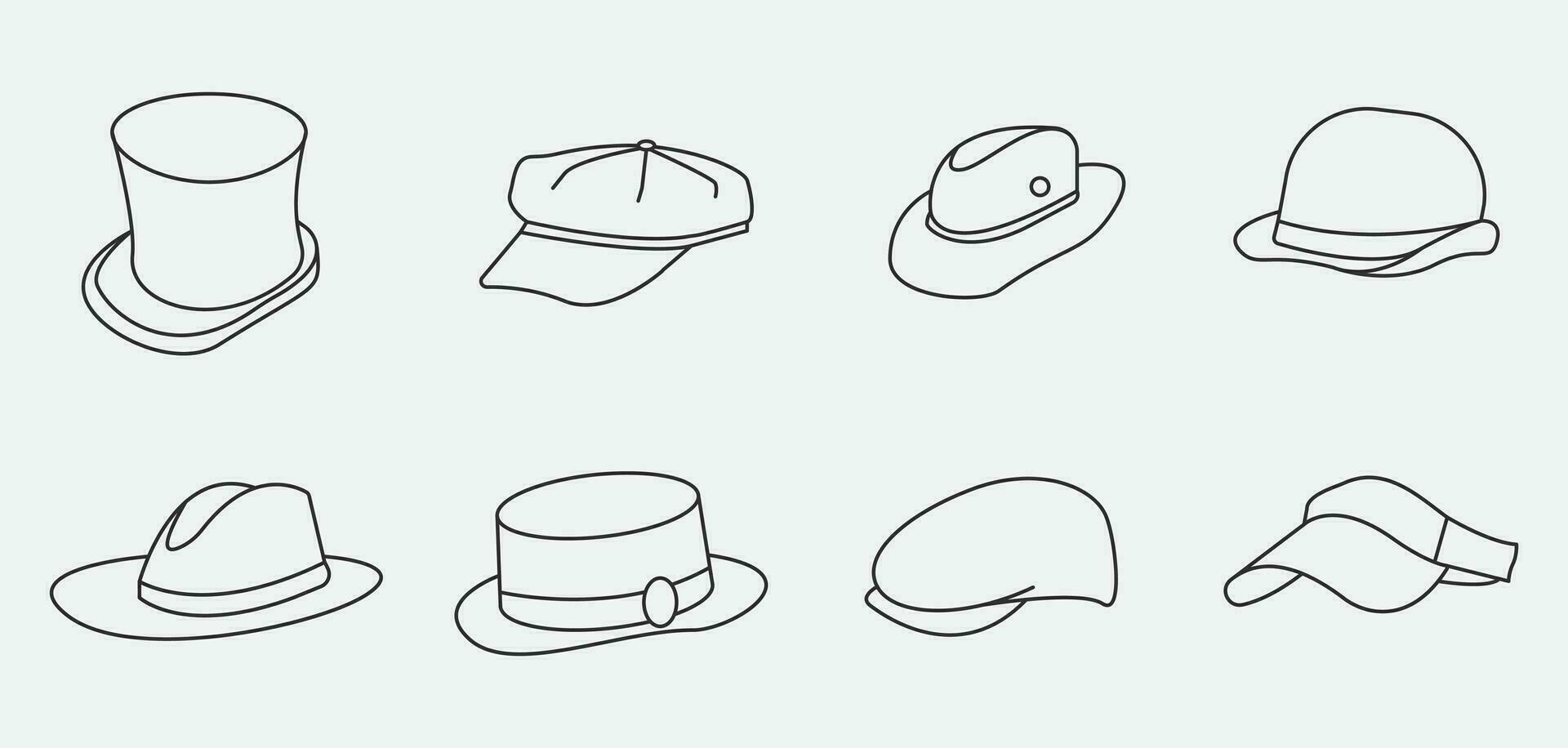 set of hat logo icon design, image hat vintage illustration design vector