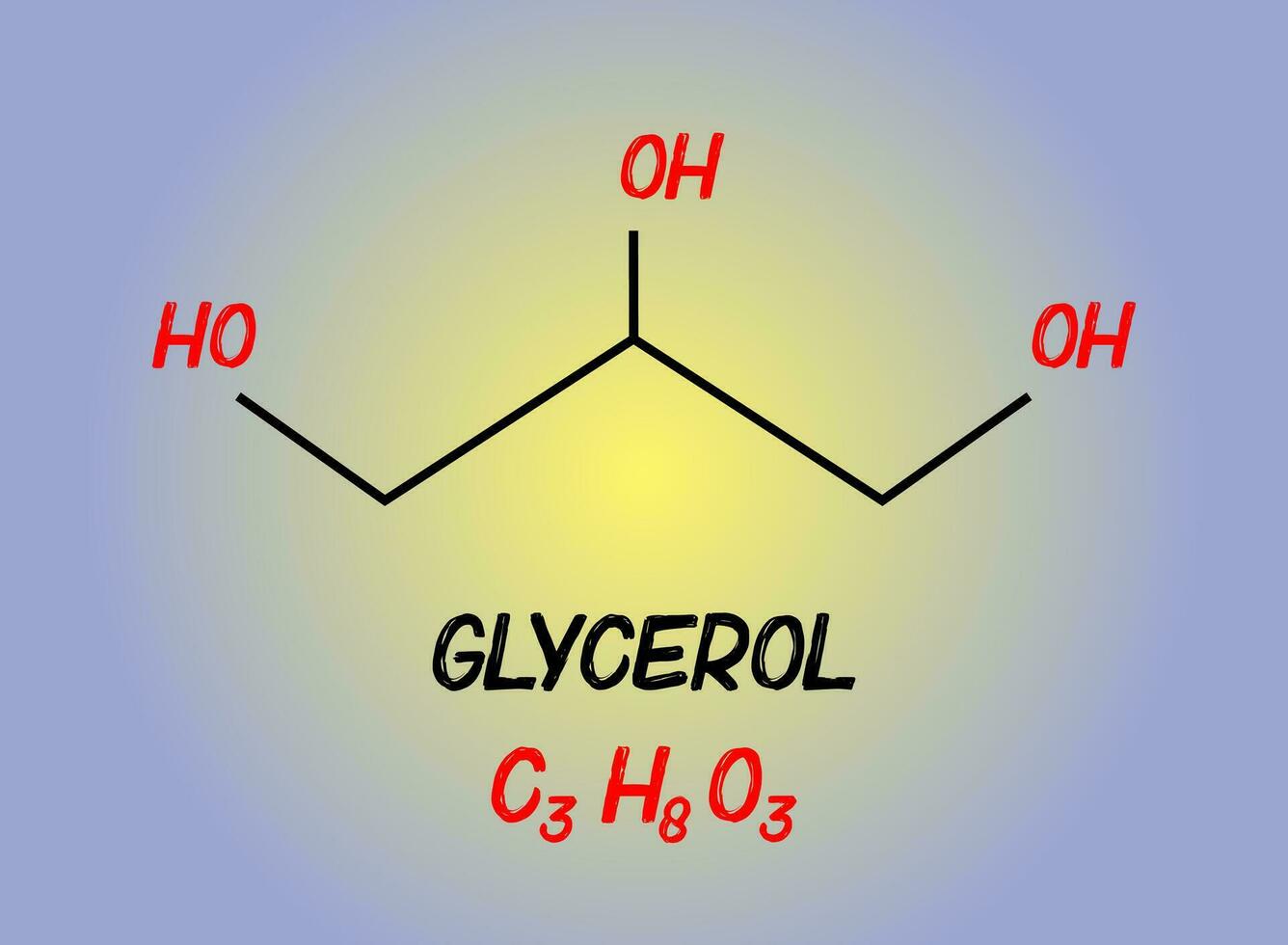Glycerol simple polyol sugar alcohol compound. Vector illustration.