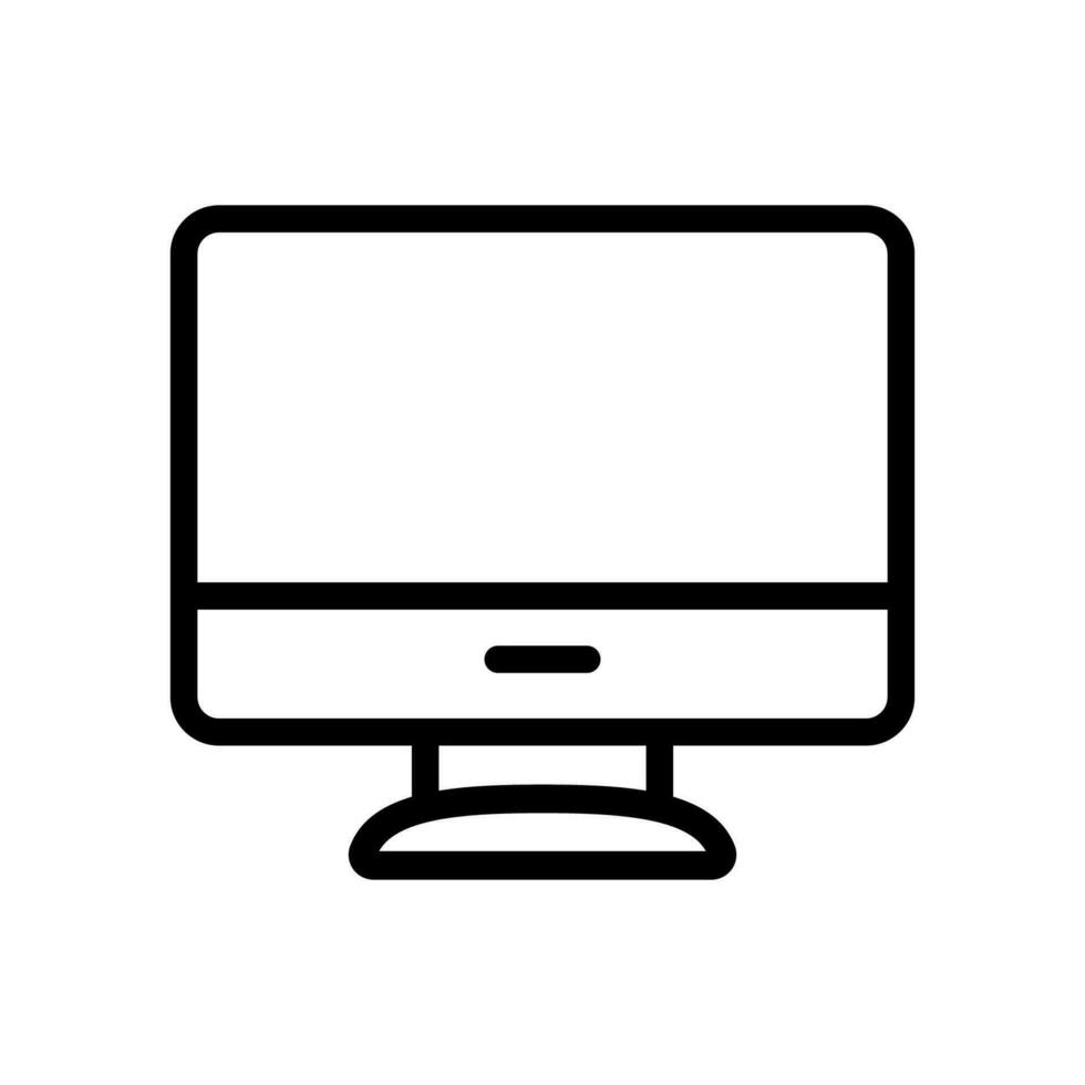 LED vector, Computer monitor Screen vector thin line icon.
