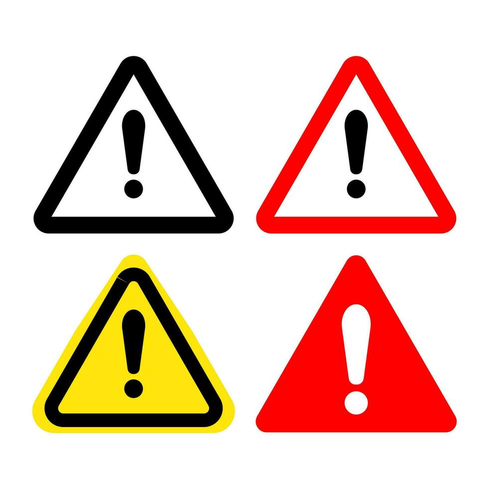 Caution warning sign. Hazard warning attention sign icon on white background. vector