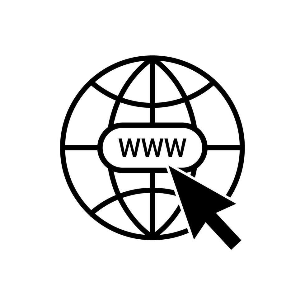 Website icon. Go to web icon. Internet flat vector illustration.