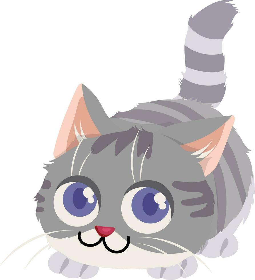 cute gray cat vector