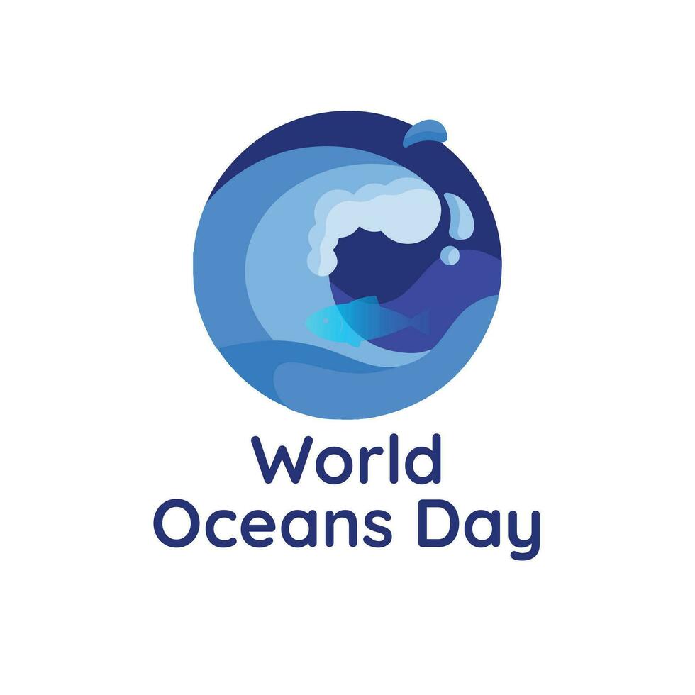 World Oceans Day vector