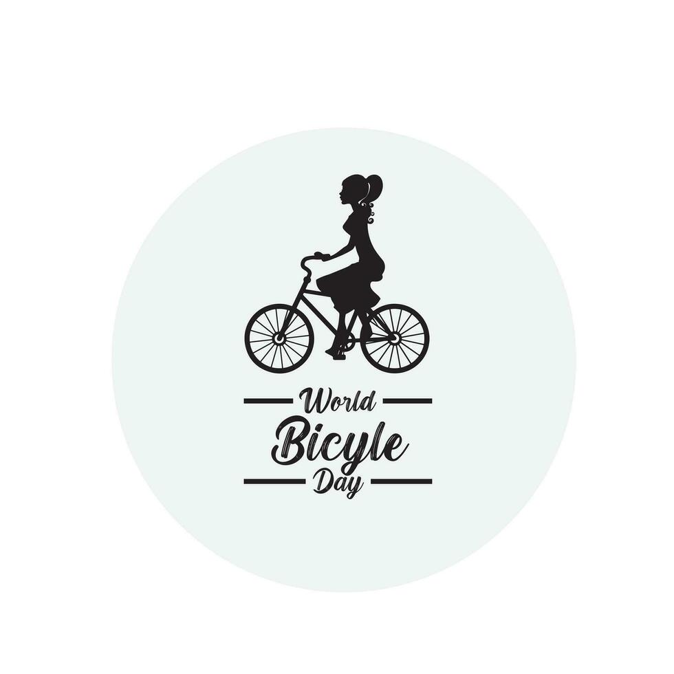 pedaleo hacia un mejor mundo, celebrando mundo bicicleta día vector