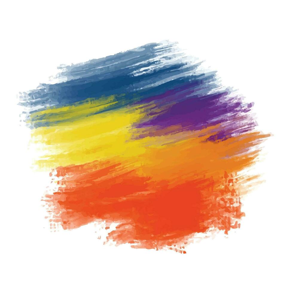 Abstract colorful brush watercolor stroke background vector