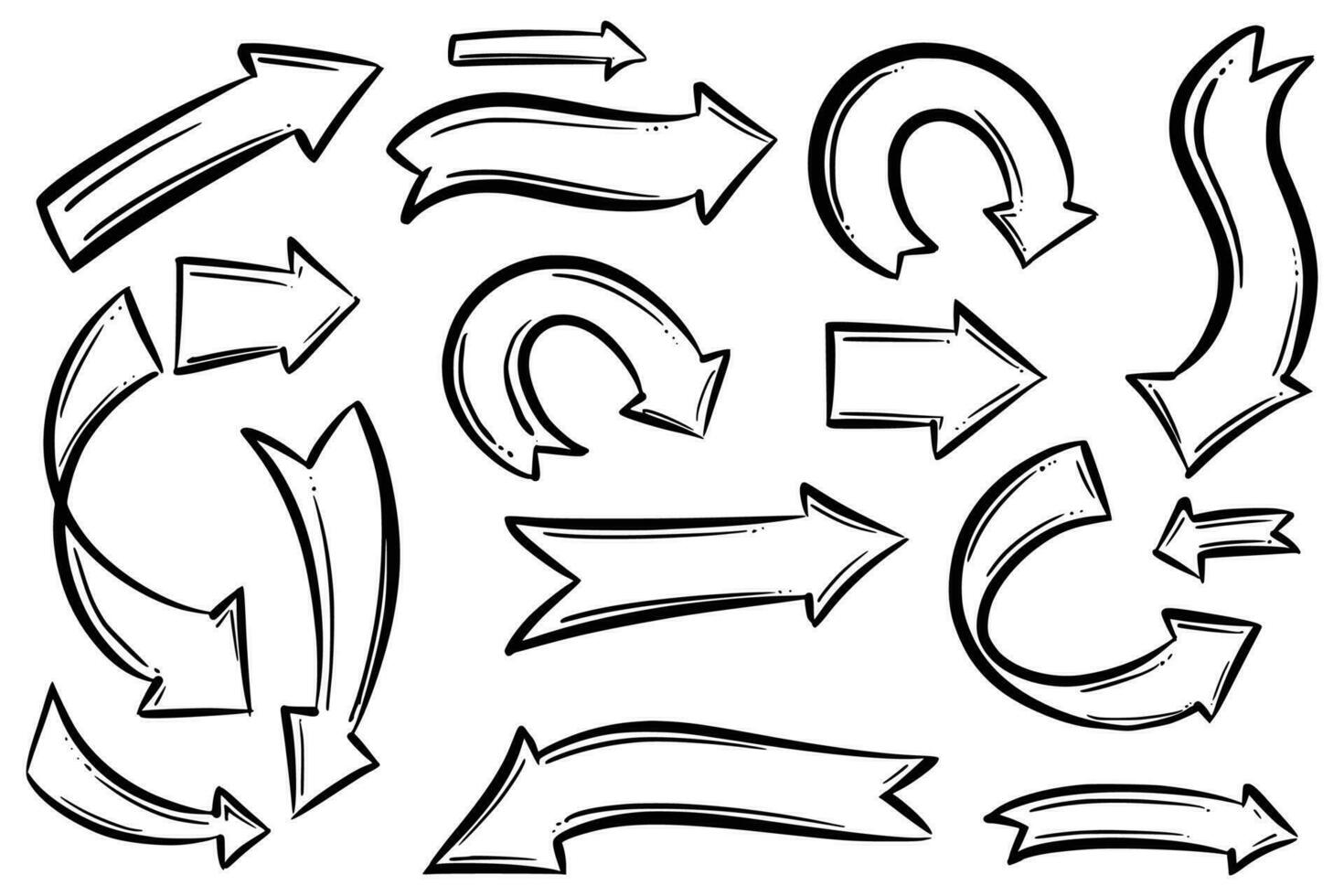 Hand drawn creative arrow set design vector