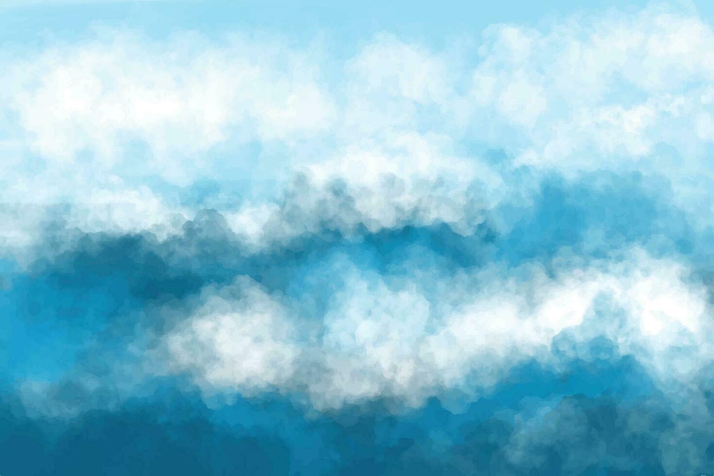 Realistic blue cloud background vector