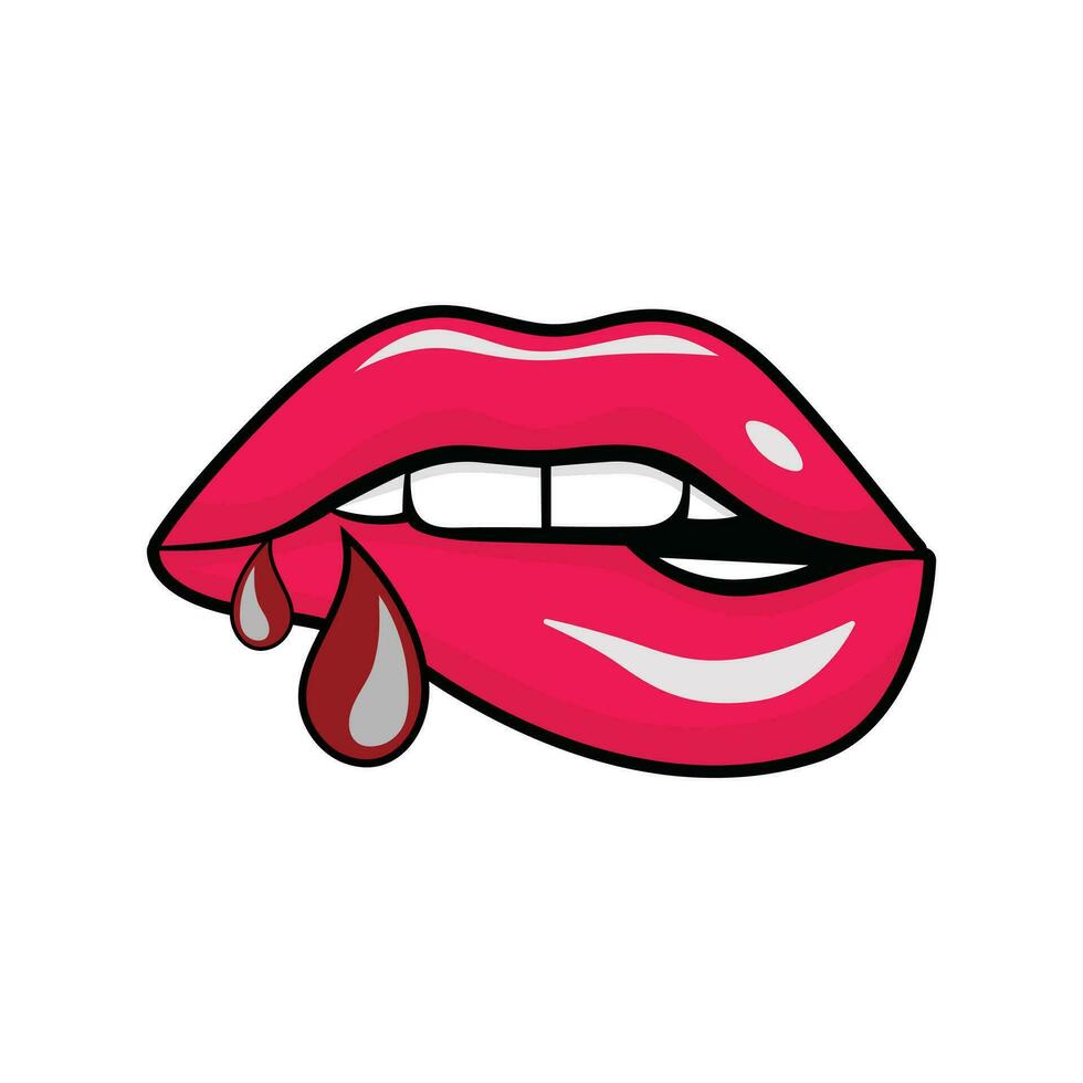 rojo labios diseño vector