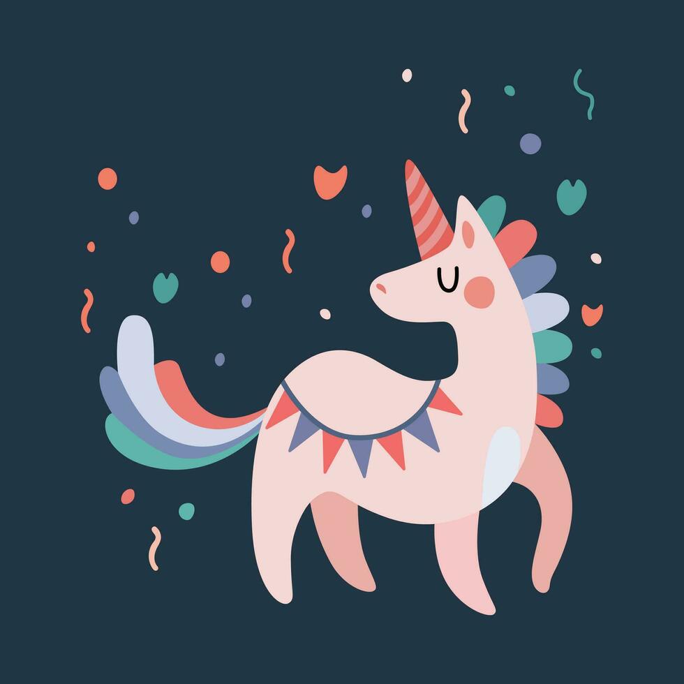 diseño de mascota unicornio vector