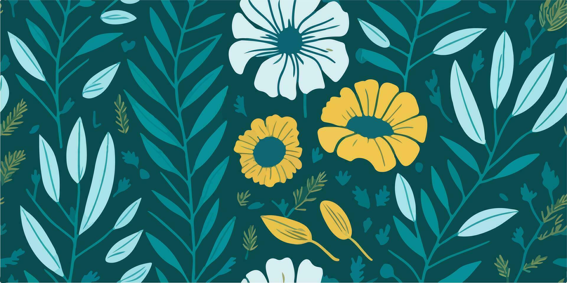 Tropical Euphoria, Embracing the Blissful Marigold Motifs in Vibrant Patterns vector