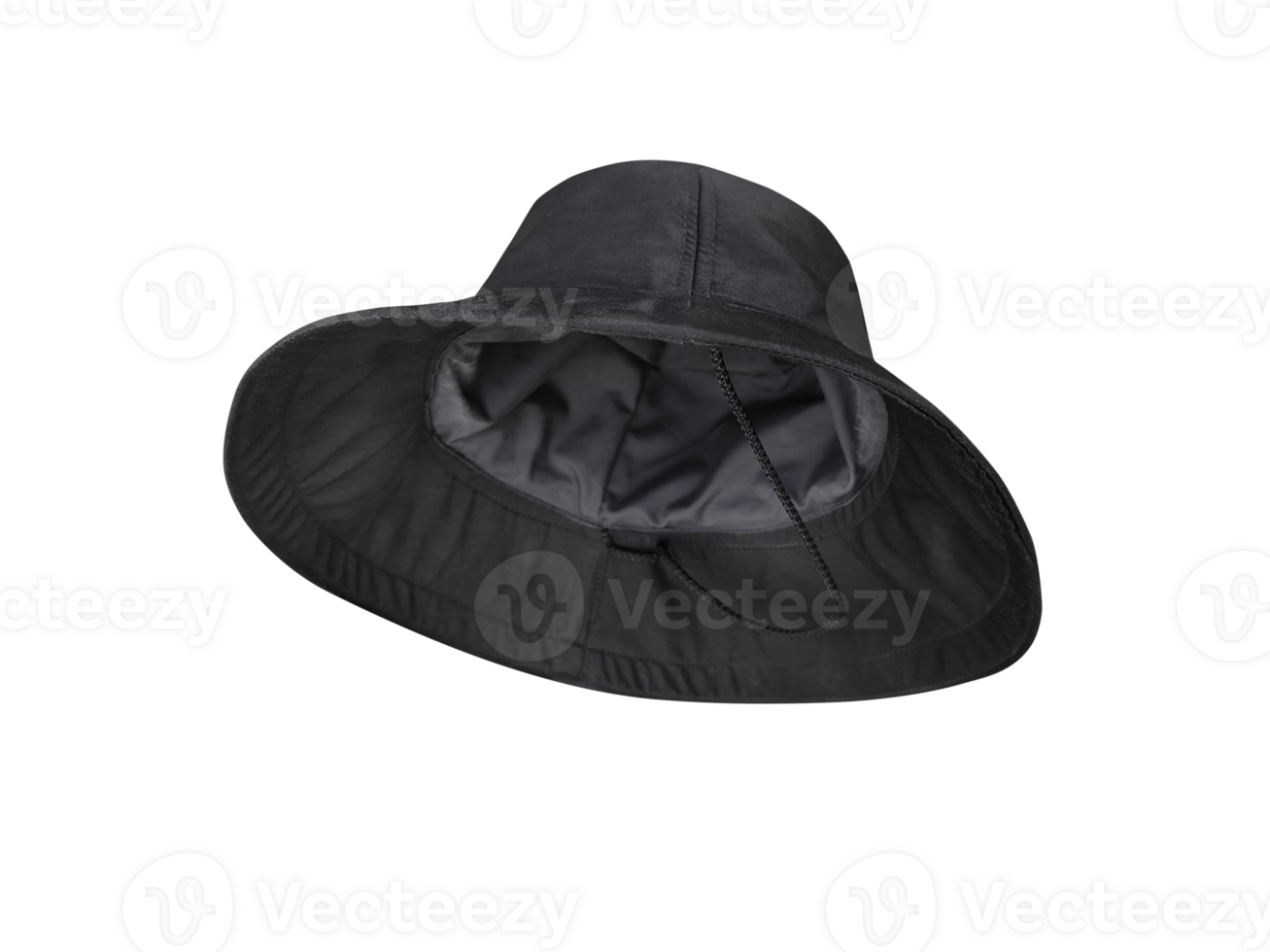 black bucket hat isolated  PNG transparent