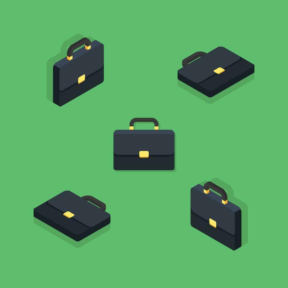 Briefcase Isometric and Flat icon vector. Flat style vector illustration.