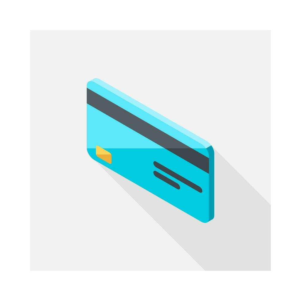 Credit card left view icon vector isometric. Flat style vector illustration.