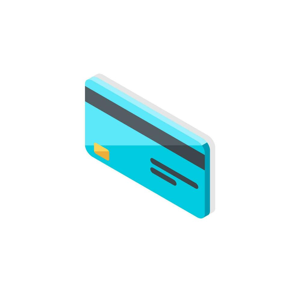 Credit card left view - Shadow icon vector isometric. Flat style vector illustration.